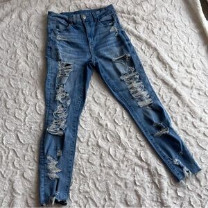 American Eagle Curvy High Rise Jegging Crop Women’s Skinny Jeans in Blue Size 6